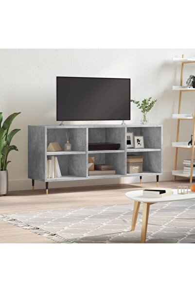 Concept Comodă TV, gri beton, 103,5x30x50 cm, lemn compozit