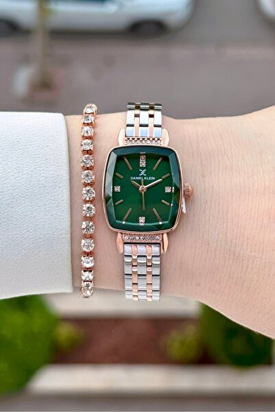 Daniel Klein Kadranı Yeşil Kordonu Bakır Silver Renk 24 Ay Garantili 22 Mm Ka...
