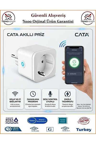 Cata Wi-Fi Uzaktan Kumandalı Akıllı Priz - Orjinal Ürün