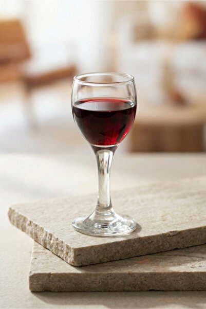 LAV Misket Glass Liquor Glass Set of 6 55 ml with Stem (Sherbet Glass)