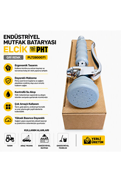 PLATİN HIRDAVAT Elcik Gray Color Industrial Kitchen Faucet
