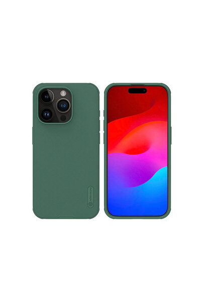 Nillkin Carcasă pentru iPhone 15 Pro, serie mată (mată), PVC/TPU, verde închis