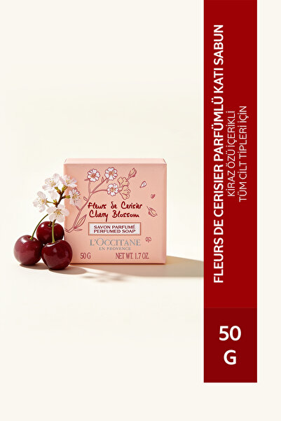 L'Occitane Fleurs de Cerisier Parfümlü Katı Sabun, Kiraz Özlü, 50 g