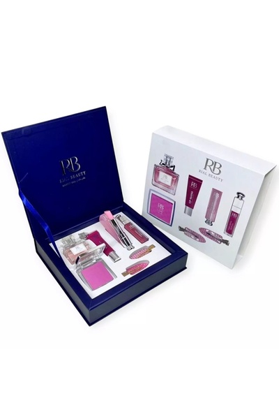 RIAL BEAUTY Beauty gift box set: lip gloss + blush + perfume + liquid lipstic...