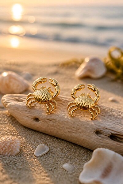 mos&more Gold Yengeç Hafif Küpe