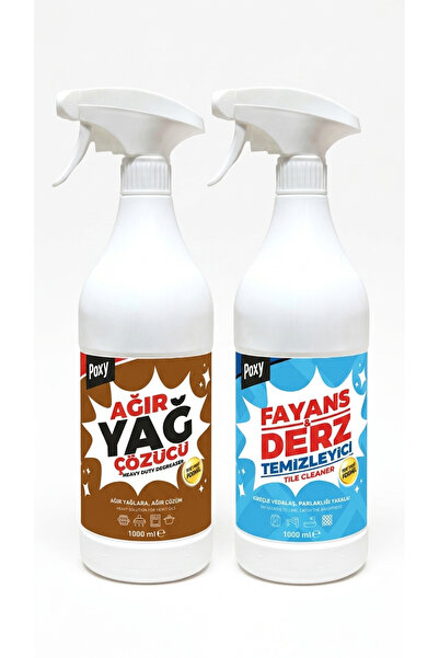 Poxy Fayans Temizleyici 1 kg &  Ağır Yağ Çözücü 1 kg