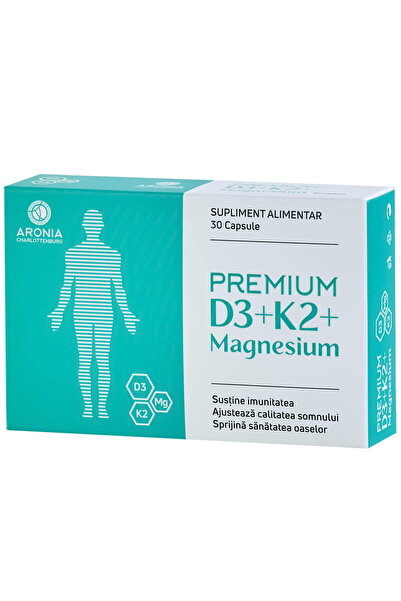 Aronia Charlottenburg Premium D3+K2+Magnesium — 2 vitamine și 2 forme de magn...
