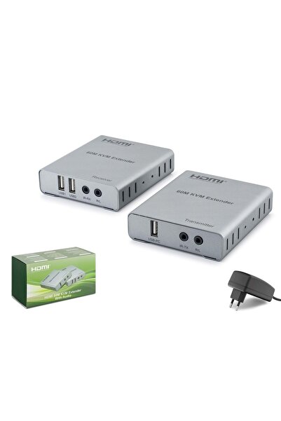 HADRON HDX1422 HDMI KVM Extender 60 متر، يدعم الصوت والأشعة تحت الحمراء وUSB،...