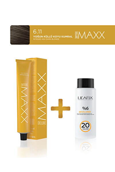 MAXX DELUXE Tüp Saç Boyası 60 ml 20V 6.11 Yoğun Küllü Koyu Kumral
