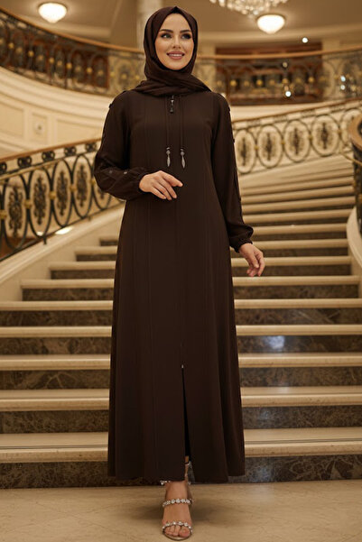 N.S NEVA STYLE Hijab maro închis cu fermoar 45320KKH