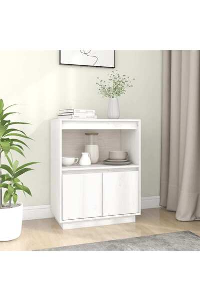 Concept Servantă, alb, 60x34x75 cm, lemn masiv de pin