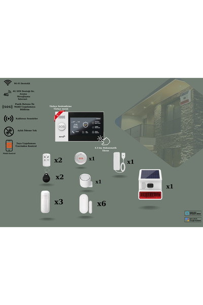obiem Akıllı Güvenlik Alarm Sistemi –Standart Plus Set (GÜNEŞ ENERJİLİ DIŞ ME...
