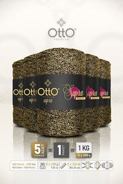 Otto Premium Glittery Supra - Gold - 5 Pack - 3Mm/200Gr/260M - Bag Accessory ...