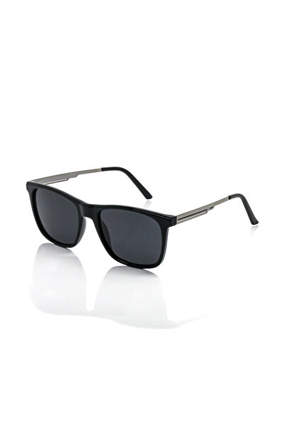 Le Miel Eyewear Shiny Black Polarized Men's Sunglasses with Metal Handle