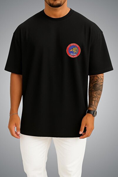 Bahriyeli Collection Oversize Tcg Rüzgar Logo Pocket Printed Unisex T-Shirt