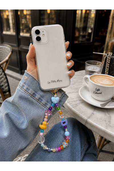 Les Petites Mains Name Pop D Telefon Askısı, Boncuklu Telefon Charmı ve Çanta...