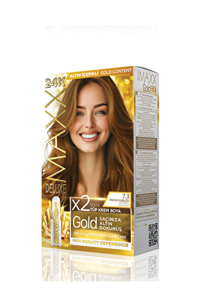 MAXX DELUXE Golden Beauty Set Saç Boyası 7.3 Fındık Kabuğu