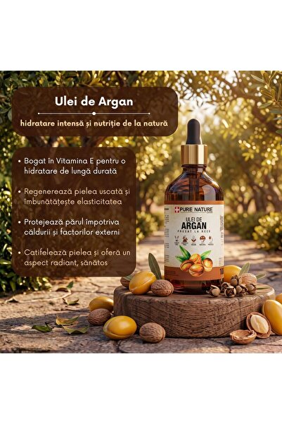 CHOSA Ulei de Argan, Pure , 100ml, Presat la Rece, Nerafinat, pentru Păr, Cor...