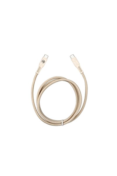 TELLUR Cablu Type-C la Type-C verde, 3A, PD60W, 1m, nailon, crem