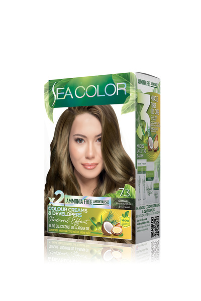 Sea Color Natural Effect Set Saç Boyası Amonyaksız 7.3 Fındık Kabuğu