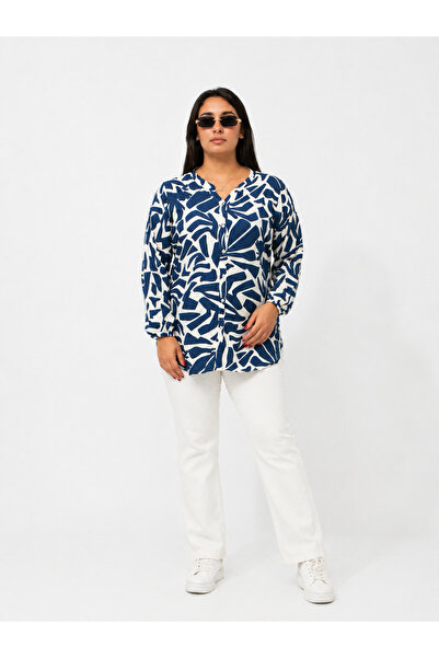 ELSEBUTİKTR Women's Comfortable Cut Cotton Viscose Tunic Shirt
