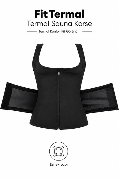 Fit Termal FitTermal Sauna Korse Termal Yelek Korse Kadın Erkek Toparlayıcı S...