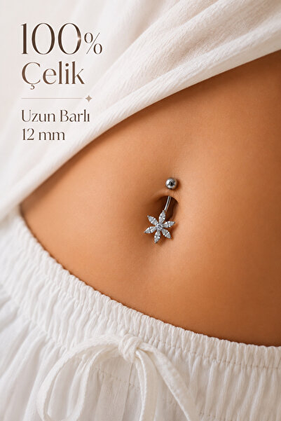 Sacce Scarves&Accessories Lotus Çiçek Çelik Göbek Piercing