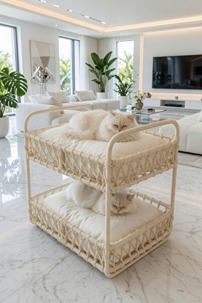 TASARYUM Zümra İki Katlı Kedi Yatğı Ranzası