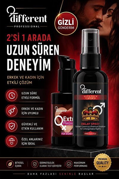 DİFFERENT PROFESİONAL Erkek uzun deneyim sprey 60 ml ve kadın uyarıcı jel iki...