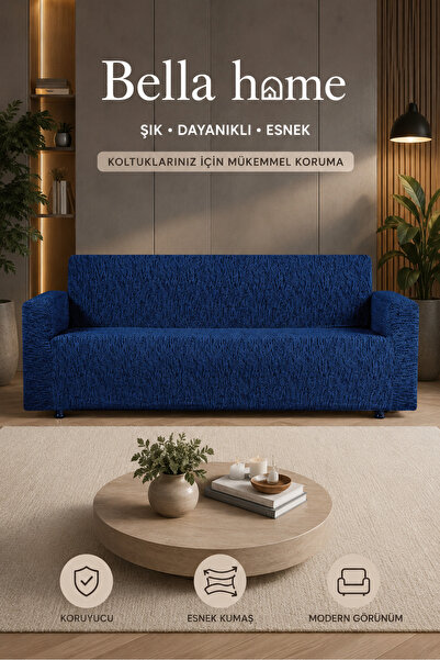 Bella Home Altınkoza Sofa Bed Style Stretch Sofa Cover (3+3) - Stretch Fabric...