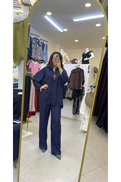 Neva Butik Bijuteri Lacivert Keten ikili Takım