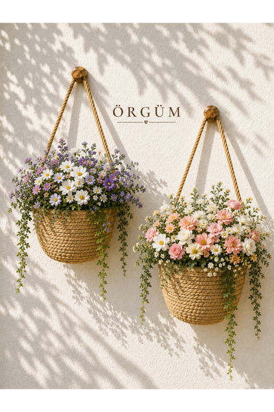 ÖRGÜM Coș decorativ 2 buc. Mini coș cu flori 12X10 cm PLANTELE ȘI APARATELE D...