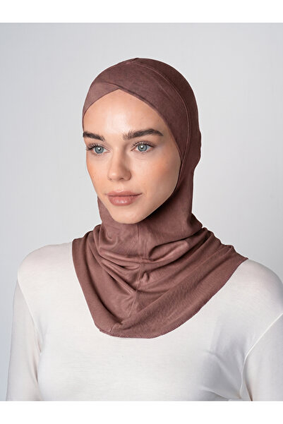 Ecardin قبعة كروس حجاب عمامة مع طوق للرقبة - ST232 بني فاتح