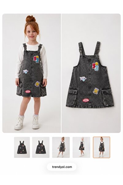 NO BRAND Girl's Denim Dress (Overall)
