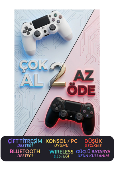 Ops PS4 - PS3 - PC - TABLET UYUMLU Kablosuz Joystick Oyun Kolu Dualshock Çift...