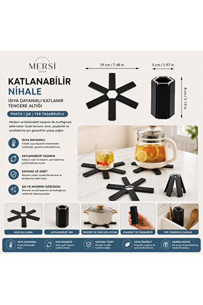 Mersi SHOP Foldable Heat Resistant Table Top Trivet – Practical and Stylish D...