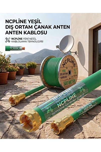 NcpLine 50 Metre 50mt Uydu Çanak Anten Cihaz Arası Uydu Anten Kablosu Hazır