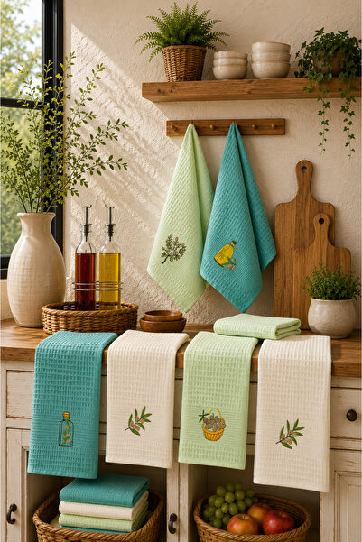 sternen glanz 6-Piece Olive Set - Kitchen Towel, 40x60