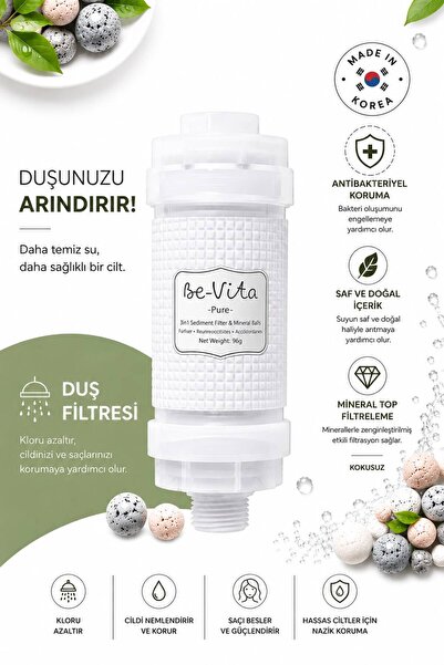 Be-Vita Pure C Vitaminli Aromatik Duş Filtresi - Saç Dökülme Karşıtı, Cilt Be...