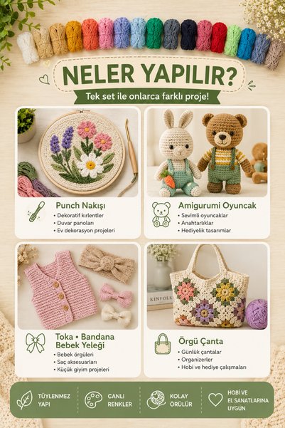 Liva Craft Set de fire pentru tricotat Makerco, 18 bucăți