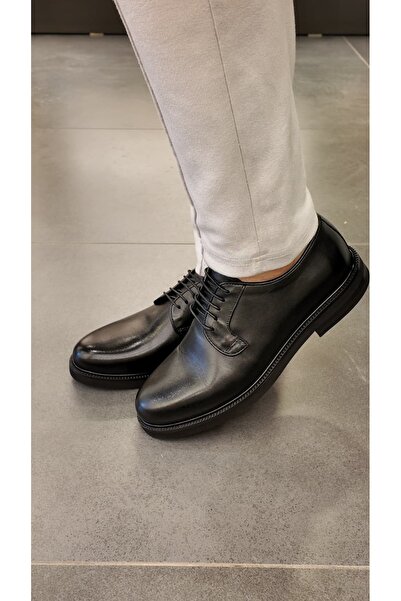 Msport 4658 Black Genuine Leather Men's Classic Shoes