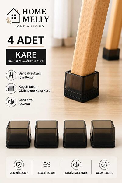 btm home 4’lü Keçeli Mobilya Ayağı Koruyucu Silikon – Kaydırmaz ve Çizilmez S...