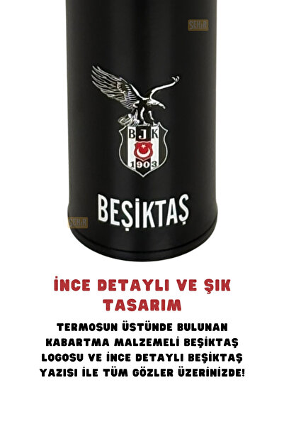 Beşiktaş Lisanslı Çelik Termos 500 ml Kilitli Mug
