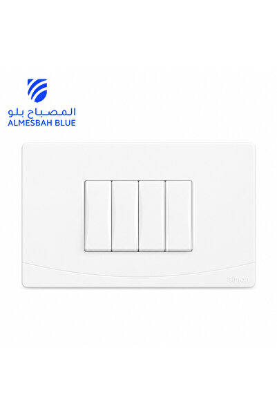 ALMESBAH BLUE Four-Way Switch White Afanar Sdara 10A 7*7 Sb401