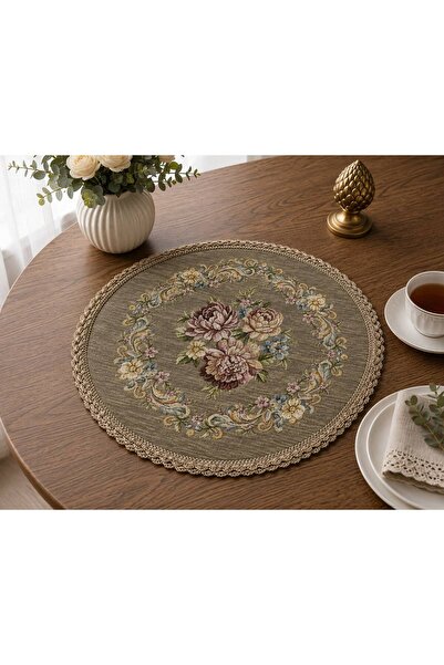 Yeshome Collection Kraljevski buket tapiserija Fiskos pokrivač – 40 cm okrugl...