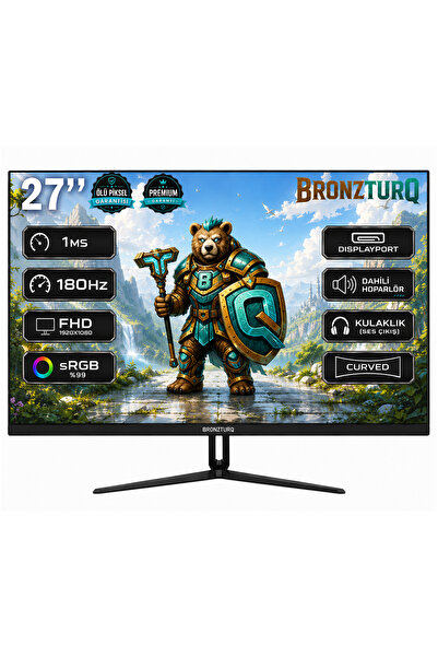 BRONZTURQ 27" 200Hz 1 ms (DP + HDMI) FHD Kavisli Monitör BTQ270FHD-A3
