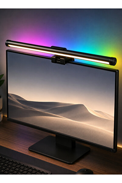 Pomefar شريط إضاءة للشاشة مع إضاءة خلفية RGB، مصباح LED قابل للتعتيم بطول 44 ...