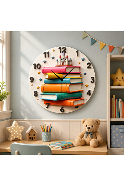 AA Shop Kitap Kütüphane Öğretmen Renkli Baskı Desenli Sayılı Hediyelik Ahşap ...