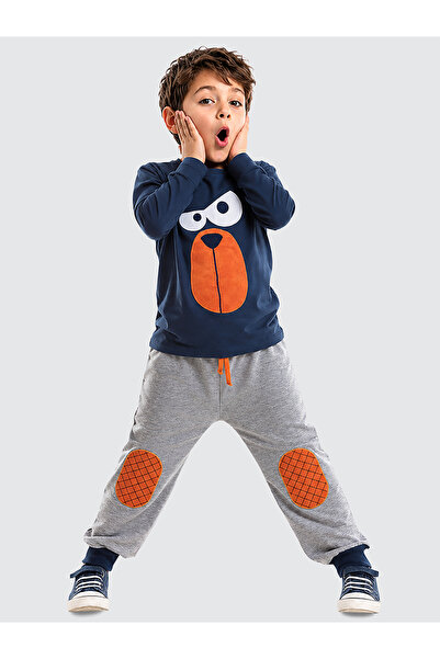 Denokids Ciddiyim Erkek Çocuk Rahat T-shirt Pantolon Takım