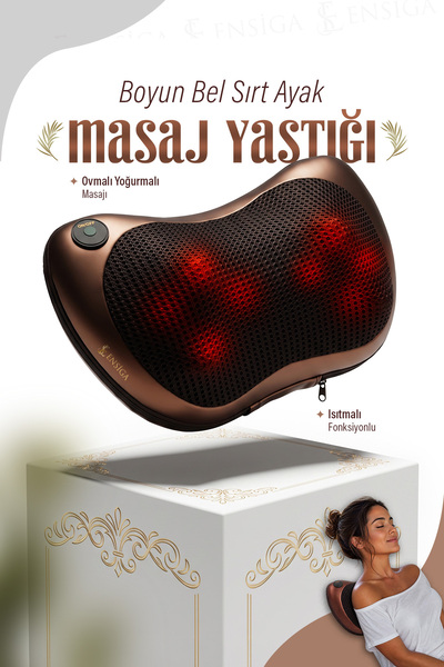 Mega Plus Çift Motor Mega Kalite Masaj Yastığı Aleti Ovmalı Yoğurmalı Isıtmal...